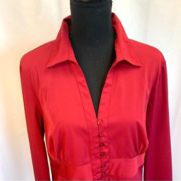 𝅺REITMANS red long sleeve button front dress shirt Sz XL - Picture 3 of 12